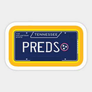 TN License Plate-  PREDS - Predators Sticker